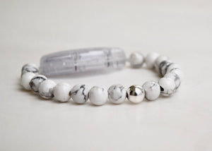 White Howlite with Sterling Silver Focus Bead