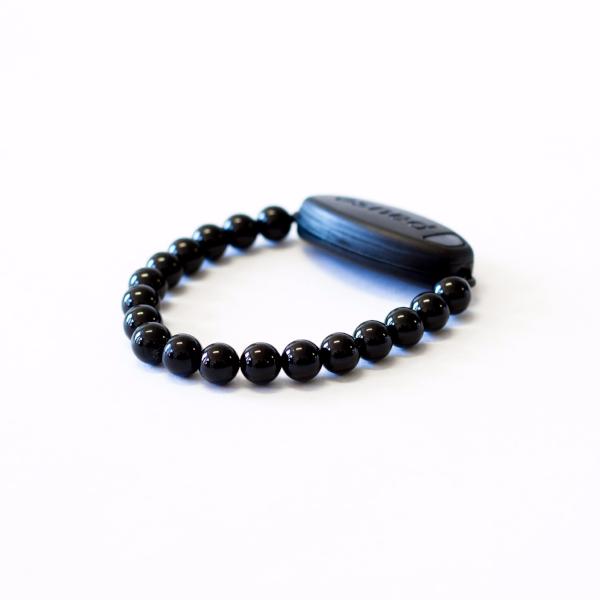 Polished Black Onyx - With Tibet Silver Medium Spacers