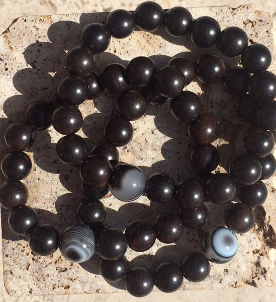 Special Offer Ebony Sandalwood from Authentic Prayer Mala beads 8mm or 10mm